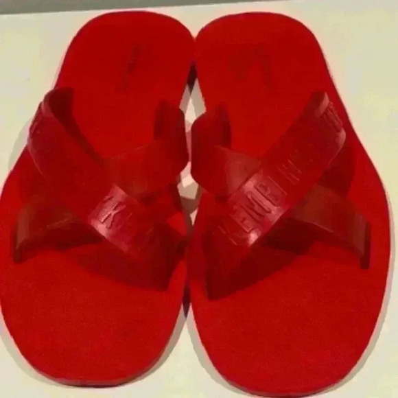 BIKKEMBERGS women red flip flops size 41 - made in Italy - Picture 1 of 9